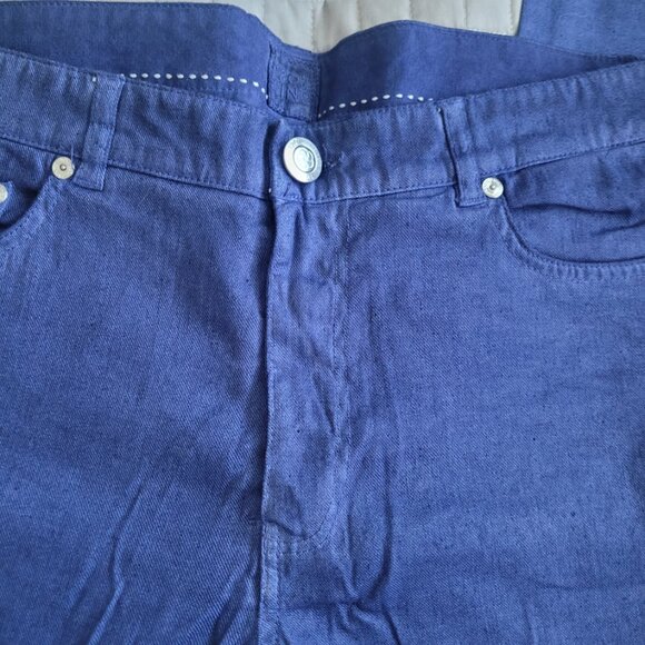 NEW 120% LINO Mens Pant Ink Fade Fit 5 Pocket Zip Fly Linen Blend Slim Fit - Picture 2 of 5